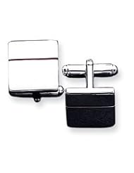 Sterling Silver Red Enameled Cuff Links