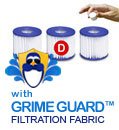 "Type D Sand N Sun Compatible Pool Filter Cartridge with Grime Guard - 3 Pack (4.125"" x 3.75"")"