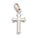 Small Child's Silver Fancy Cross Charm Pendant Necklace