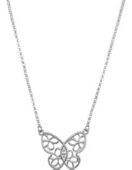 Butterfly & Floral Design Necklace Pendant or Neck Trim Sterling Silver 85364