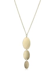 Shaesby "Cypress" 14k Yellow Gold Graduated Textured Oval Necklace