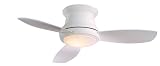 Minka-Aire F518-WH 44-inch Concept II Flush Mount Ceiling Fan, White with White Blades