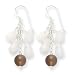 Sterling Silver Agate/White Jade Earrings