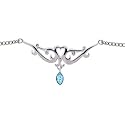 TRIBAL HEART TEAR DROP Solar Blue BACK Belly Chain