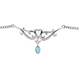 TRIBAL HEART TEAR DROP Solar Blue BACK Belly Chain