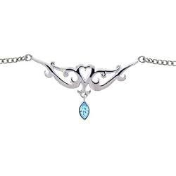 Tribal Heart Tear Drop Solar Blue Back Belly Chain