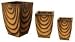 APOLLO PLASTICS 3 Count Square Wood Chinese Fiberglass Pots