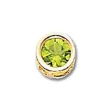 14k 5mm Peridot bezel pendant