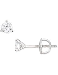 1/2 Carat Diamond Stud Platinum Earrings