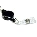 Cosmos 2 pcs Black Retractable Elastic Neck Strap Band Lanyard For ID Card, Badge, Factory Worker, Students, Office Worker