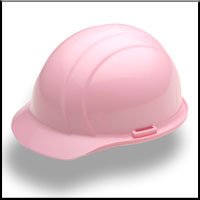 Hard Hat - Pink (4 point) Americana Ratchet Suspension cap style (One Helmet)