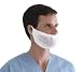 [Item]: Beard Protectors, White [Additional Info]: Beard Protectors Aid Sanitation. Made of lightweight comfortable spunbond material with latex-free earloops for added comfort.
