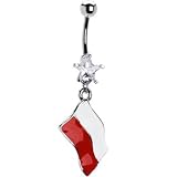 Poland Flag Dangle Belly Ring