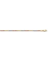 14K Tri-Color Gold Rope Anklet (1.5mm)