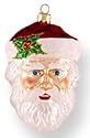 Glass Christmas Ornament, Edwardian Santa Head, Exclusive Mold by MIA