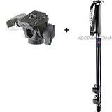Manfrotto 679B Three Section Black Monopod with 234RC Quick Releas Swivel Tilt Head.