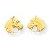 14k Horse Head Childrens Earrings