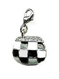 Charm Clip - P26 - Checkered Purse ~ Black and White