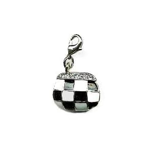 Click here to buy Charm Clip - P26 - Checkered Purse ~ Black and White.