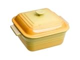 Le Creuset Stoneware Covered Square Baker, Citrus