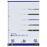 マルマン ルーズリーフ B5 26穴 書きやすいルーズリーフ 6ミリ罫 50枚 L1201 10セットの画像