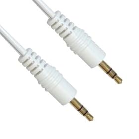White Audio Cable - 1m - High Quality Gold Plated Lead - Male Plug to Plug - 3.5mm Stereo Jacks - Indigo Banana Media (1 Metre)