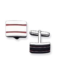 Sterling Silver Enameled Cuff Links