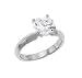 Sterling Silver Engagement Ring With Round Cubic Zirconia In Classic Solitaire Setting
