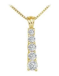 Diamond Journey Pendant 14K Yellow Gold - 1.50 CT Diamonds