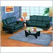 Global Furniture USA Edwards 2-Piece Black Leather Sofa Living Room Set
