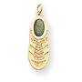 14k Solid May Birthstone Emerald Baby Sneaker Charm - JewelryWeb