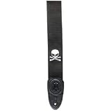 Levy's Leathers 2 Polypropylene Strap with Skull & Crossbones Patch,Black