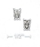 Sterling Silver Owl Post Earrings