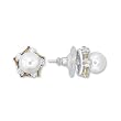 Reverse Two-Tone SS 925 with White Synthetic Pearl Earrings Weight: 6.00gm