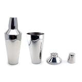Click here to buy 3 Piece Stainless Steel Cocktail Shaker Set - 28 oz by Home Bar Source.