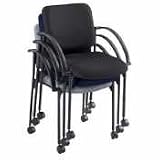 Stacking Chairs,Black Steel Frame,23-1/2,x23-1/2x33,Blue (SAF4184BU)