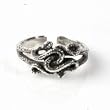 Sterling Silver Antique Style Toe Ring - Snakes - 8mm Band Width