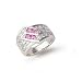 Sterling Silver Pink And White CZ Ring