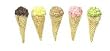 Dollhouse Minaiture Set of 5 Ice Cream Cones