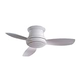 Minka-Aire Fans F518-WH 44 Concept II Contemporary Flush Mount White Ceiling Fan w/ Light & Remote