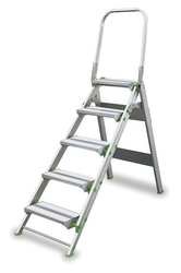 Industrial Grade 2KFG7 Step Stool, Aluminum, 5 Step