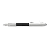 Franklin Covey Lexington, Fountain Pen with Medium Nib, Midnight Black Lacquer and Polished Chrome Cap, by Cross (FC0016IM-1MS)