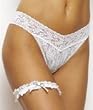 Hanky Panky Signature Lace 3-Pack Original Thong and Garter Set