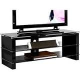 Ateca MON125/BK - Glass Stand For LCD & Plasma TV Up to 50   - With Integrated Cable Management