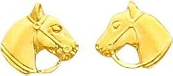14K Yellow Gold Childrens Horse Head Stud Earrings