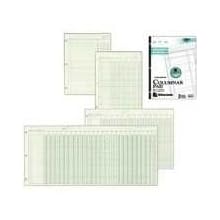 Wilson Jones ColumnWrite Columnar Pad, 11 x 8.5 Inch Size, Ruled Both Sides Alike, 41 Lines per Page, 2 Columns, Green, 50 Sheets per Pad (WG7202A)