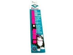 Hamilton 3/8" Adjustable Break A Way Snag-Proof Braided Nylon Safety Cat Collar, Hot Pink