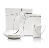 By Mikasa- Modernist Black 4 Piece Place Setting