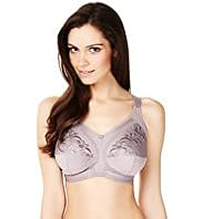 Total Support Non-Wired Embroidered B-G Bra - Additional Colours