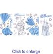 Cinderella self-stick room appliques